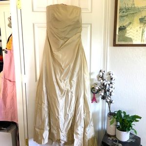 Vera Wang strapless bridesmaid dress, champagne